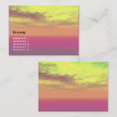 VIRTUELE LANDEN Roze gele hemel, wolken Visitekaartje (Voorkant / Achterkant)