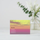 VIRTUELE LANDEN Roze gele hemel, wolken Visitekaartje (Staand voorkant)