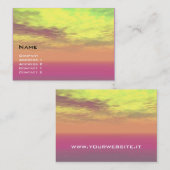 VIRTUELE LANDEN / Wolken in geel, roze, paars Visitekaartje (Voorkant / Achterkant)