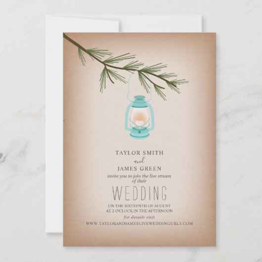 Virtuele Live Stream Weduwblauwe lantaarn Evergree Kaart (Voorkant)