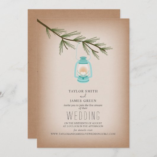 Virtuele Live Stream Weduwblauwe lantaarn Evergree Kaart (Voorkant / Achterkant)