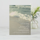 Virtuele live-uitzending strandbruiloft kaart (Staand voorkant)