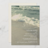 Virtuele live-uitzending strandbruiloft kaart (Voorkant / Achterkant)