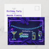 Virtuele neonvolwassen Drinken op zaterdag Briefkaart (Voorkant / Achterkant)