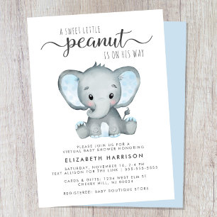 Virtuele olifant baby jongen douche kaart