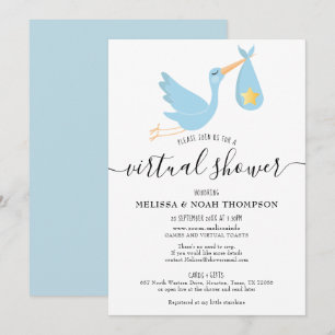 Virtuele Online Baby Shower op Afstand met Strooig Kaart