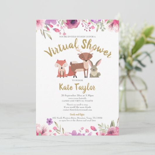 Virtuele Online Baby Shower Op Afstand Per Post Kaart (Staand voorkant)