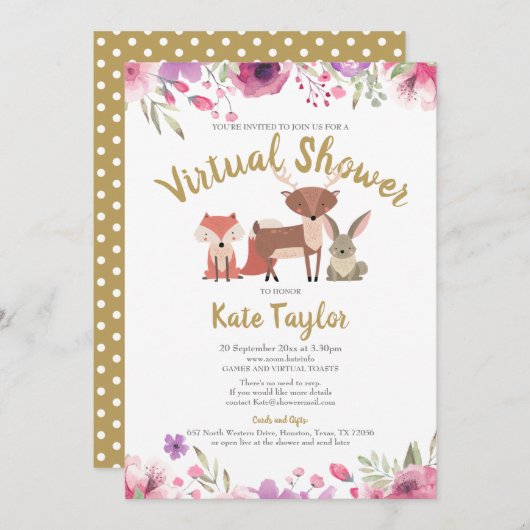 Virtuele Online Baby Shower Op Afstand Per Post Kaart (Voorkant / Achterkant)