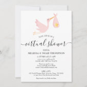 Virtuele online baby shower op afstand voor meisje kaart (Voorkant)