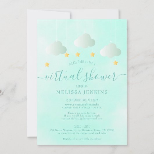 Virtuele Online Baby Shower op Afstand voor zowel  Kaart (Voorkant)