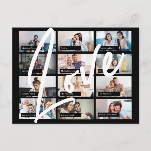 Virtuele online beste vrienden aangepaste 12 foto  briefkaart (Voorkant)