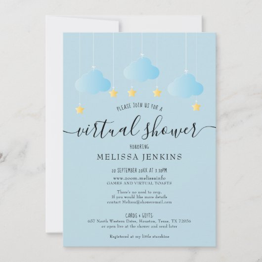 Virtuele online douche over lange afstand per mail kaart (Voorkant)