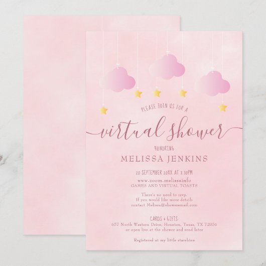 Virtuele online douche over lange afstand per mail kaart (Voorkant / Achterkant)