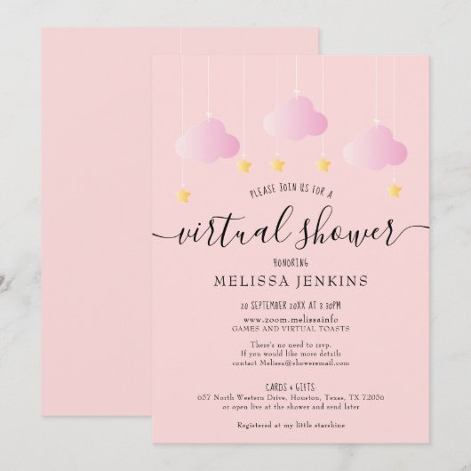 Virtuele online douche over lange afstand per mail kaart (Voorkant / Achterkant)