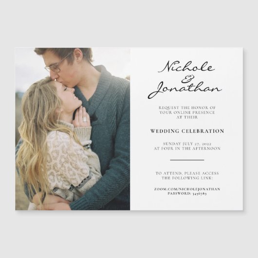 Virtuele online foto-bruiloft Magnetische uitnodig Magnetische Uitnodiging (Voorkant)