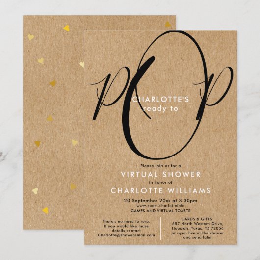 Virtuele online lange afstand douche per post kaart (Voorkant / Achterkant)