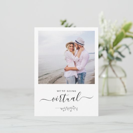 Virtuele online minimalistische uitnodiging tot he (Staand voorkant)