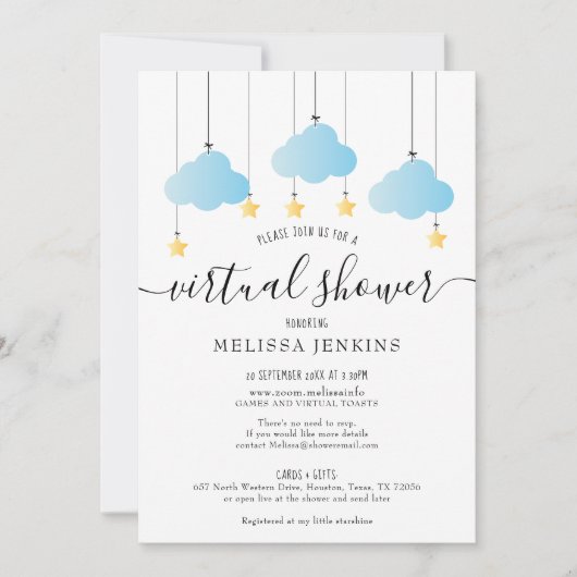 Virtuele Online Shower Op Afstand per Post Kaart (Voorkant)