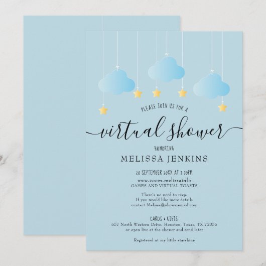 Virtuele Online Shower Op Afstand Per Post Kaart (Voorkant / Achterkant)