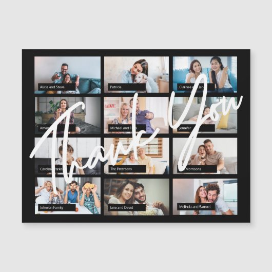 Virtuele online verjaardag custom 12 foto bedankt (Voorkant)