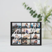 Virtuele online verjaardag custom 12 foto bedankt briefkaart (Staand voorkant)