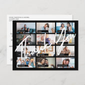 Virtuele online verjaardag custom 12 foto bedankt briefkaart (Voorkant / Achterkant)