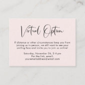 Virtuele optie Feest Bruiloft Roze Informatiekaartje (Voorkant)