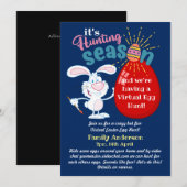 Virtuele paaseierenjacht! Uitnodigingen voor video (Voorkant / Achterkant)