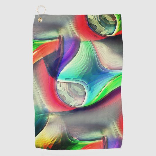 Virtuele psychedelische metaalpantsering golfhanddoek (Voorkant)