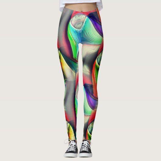 Virtuele psychedelische metaalpantsering leggings (Voorkant)