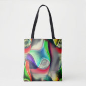 Virtuele psychedelische metaalpantsering tote bag (Voorkant)