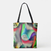 Virtuele psychedelische metaalpantsering tote bag (Achterkant)