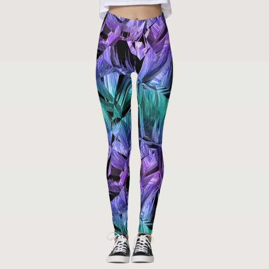 virtuele realiteit, donkere kristalgradiënt : leggings (Voorkant)