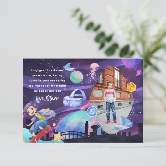 Virtuele realiteit | Gaming Birthday Hartelijk dan Bedankkaart (Staand voorkant)