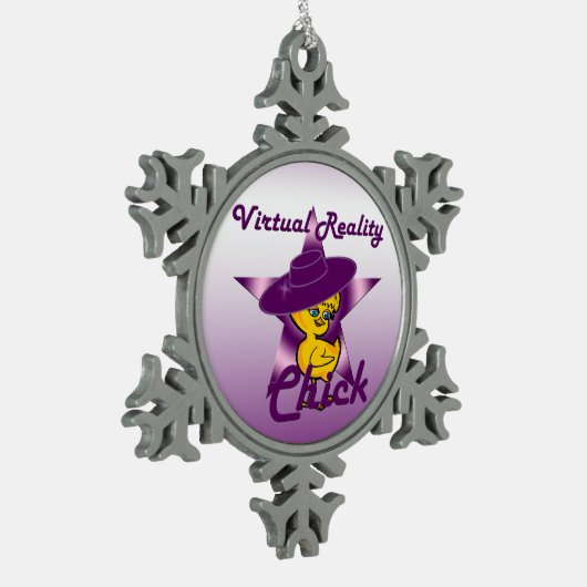 Virtuele realiteit kiezen nummer 9 tin sneeuwvlok ornament (Links)