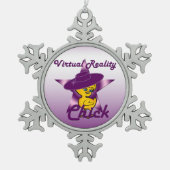 Virtuele realiteit kiezen nummer 9 tin sneeuwvlok ornament (Voorkant)