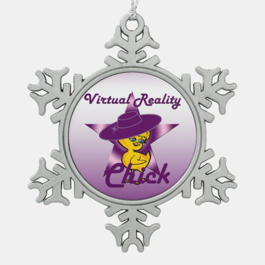 Virtuele realiteit kiezen nummer 9 tin sneeuwvlok ornament (Voorkant)