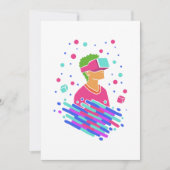 Virtuele Reality-dampgolf - 80-90-s Retrostijl Feestdagenkaart (Voorkant)