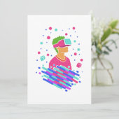 Virtuele Reality-dampgolf - 80-90-s Retrostijl Feestdagenkaart (Staand voorkant)