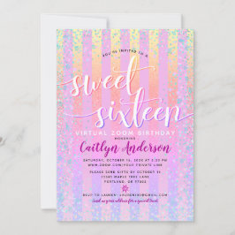 Virtuele regenboogdag voor meisjes met een zestien kaart