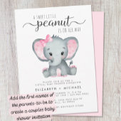 Virtuele roze olifant baby meisje douche kaart