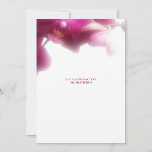 Virtuele Roze Orchideeën Shower Kaart (Achterkant)