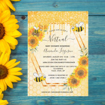 Virtuele schattige bijenkooi-zonnebloemen baby sho