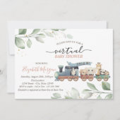 Virtuele schijf van dieren trainen op Baby shower Kaart (Voorkant)