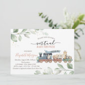 Virtuele schijf van dieren trainen op Baby shower Kaart (Staand voorkant)