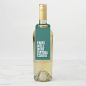 Virtuele school grappig leren op afstand flessenhanger (Op fles)