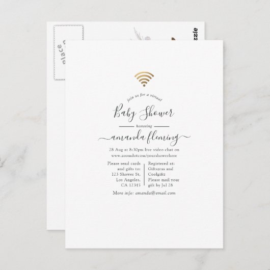 Virtuele Shower Briefkaart (Voorkant / Achterkant)