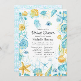 Virtuele Shower met blauw en geel Zee Kaart