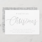 VIRTUELE Silver White Kerstmis online Kaart (Voorkant / Achterkant)