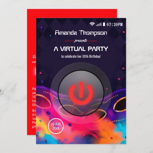 Virtuele startdag gloed kaart (Voorkant / Achterkant)